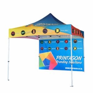 Branded Steel Gazebo & Full Wall