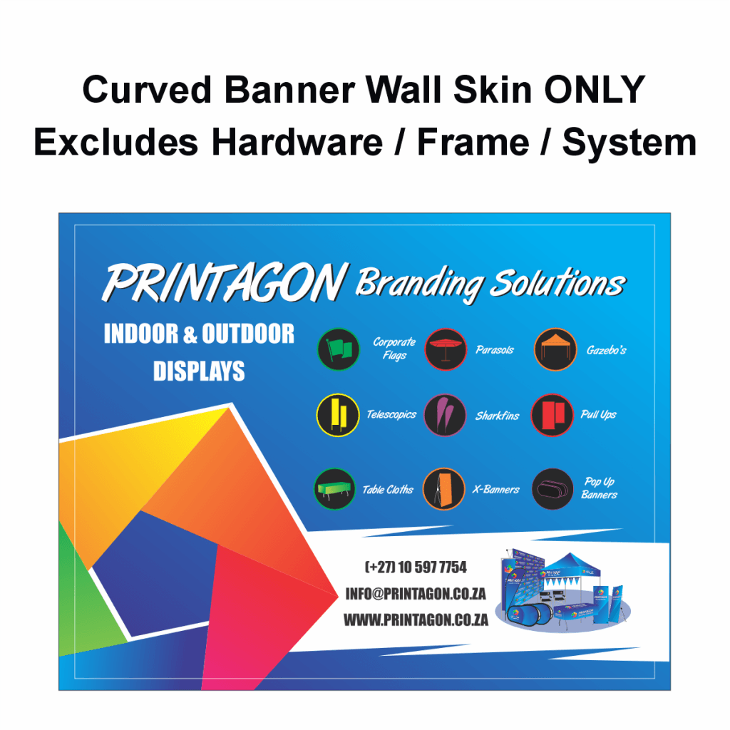 Banner Only Ridwan Curved Banner Wall Print Only | Replacement Backdrop Graphics